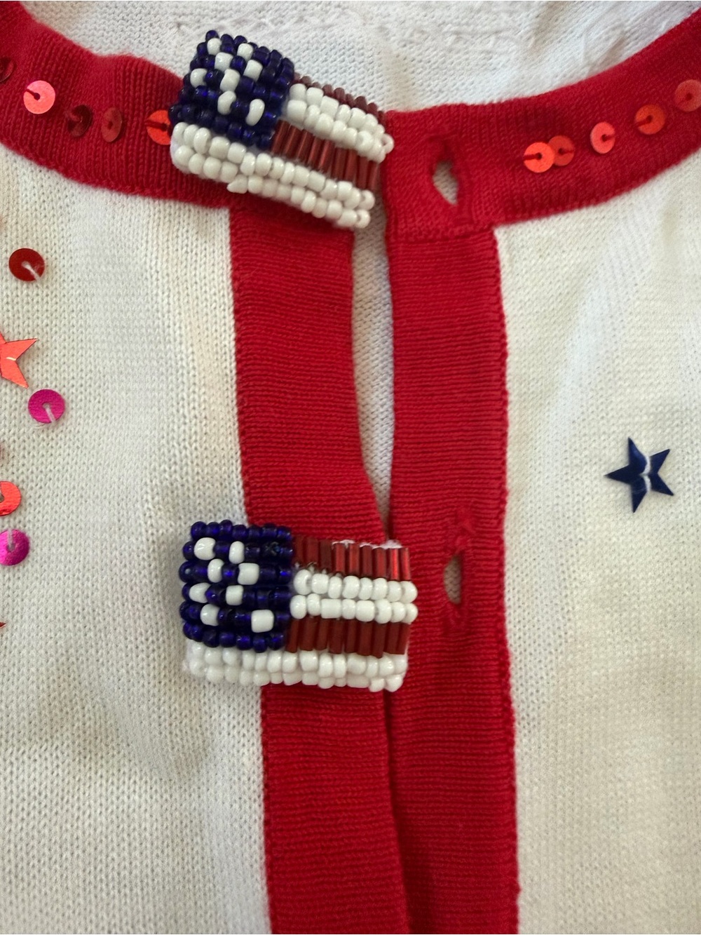 Jack B. Quick White Fireworks Embellished Cardigan sequins. Beaded. Sz S 1990s - Picture 3 of 11